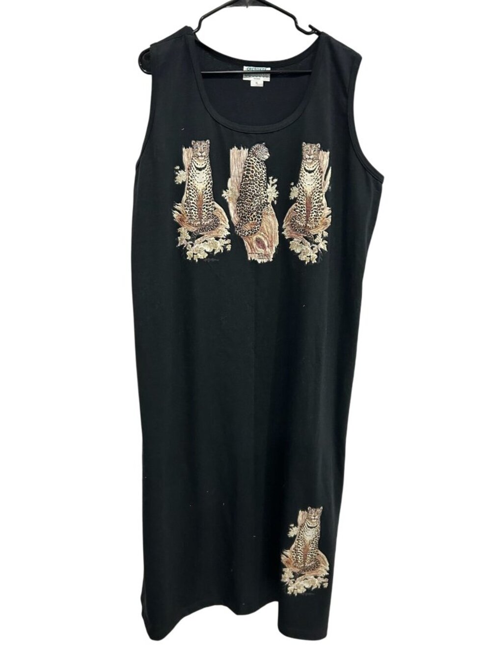Cherokee XL Black Sleeveless Maxi Dress Graphic Print Whimsigoth Grunge Vintage